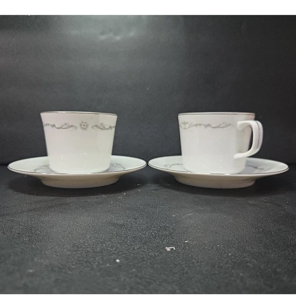 Signature Collection Petite Bouquet Cup & Saucers #114, Set of 2, Vtg Fine China